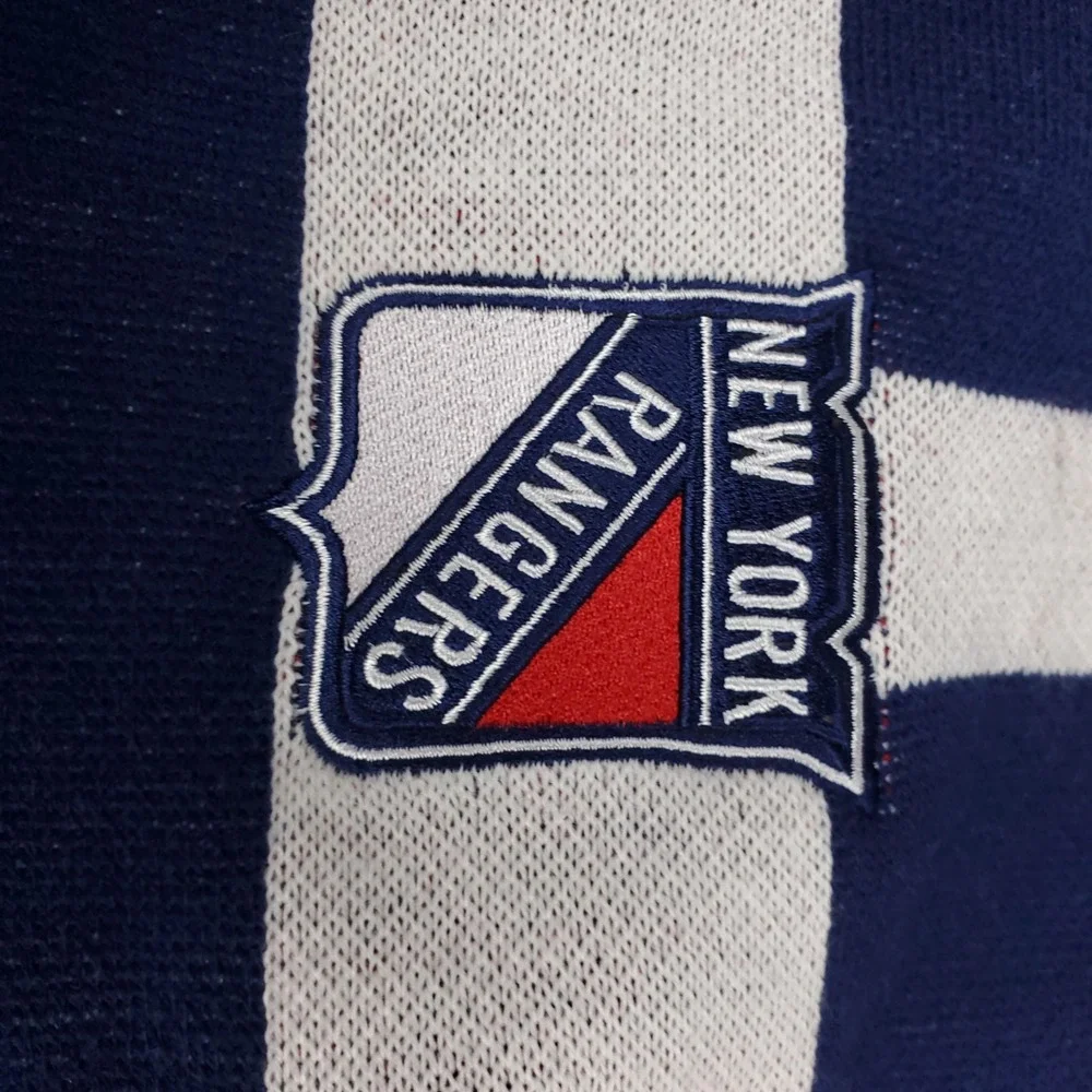 New York Rangers Mitchell NHL Knit‎ Scarf Embroidery Logo Navy Red White New